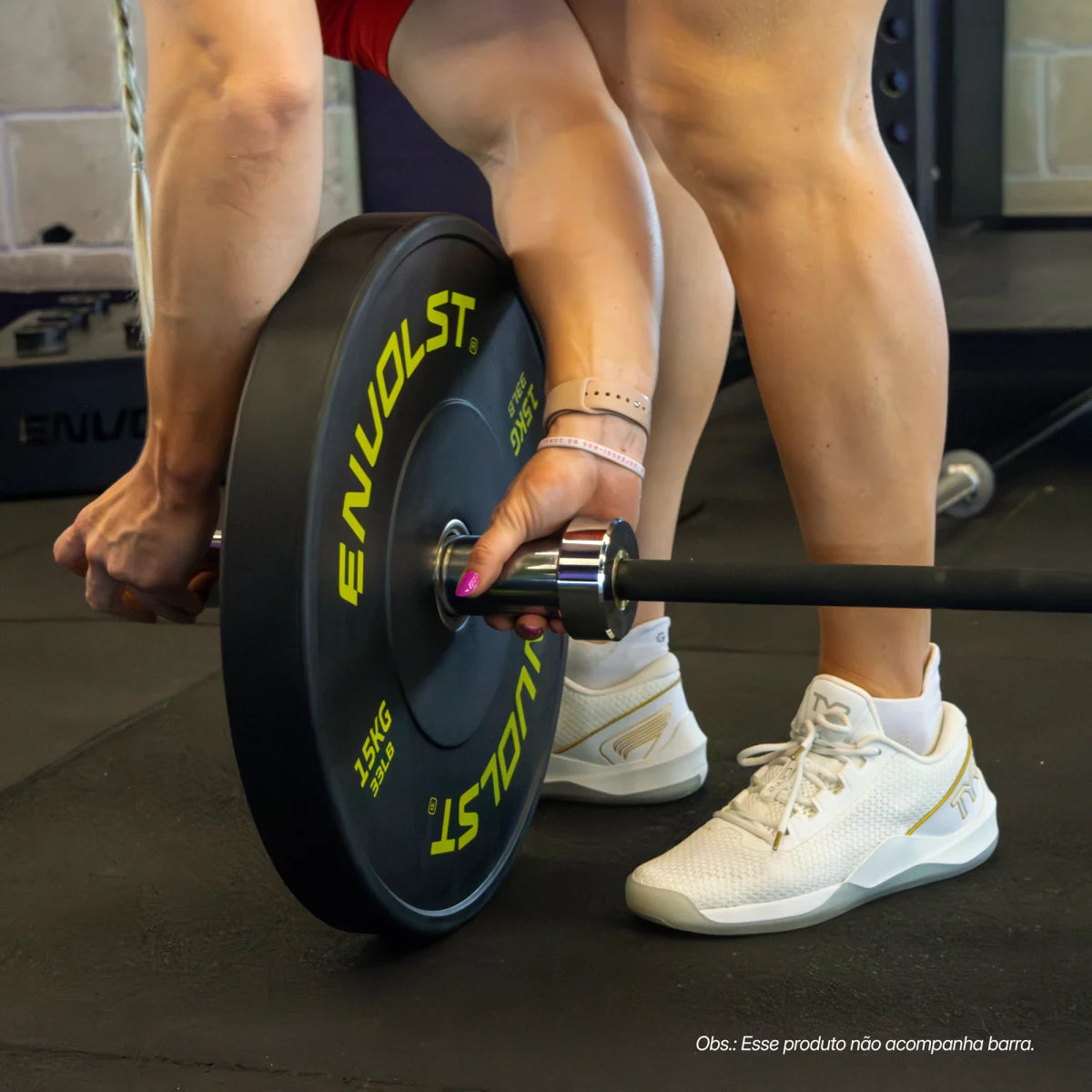 Anilha Olímpica Bumper para Crossfit e LPO 15Kg Envolst