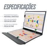 Prancheta tática magnética com caneta para treinamento de basquete Pista e Campo - Modelo pasta preta