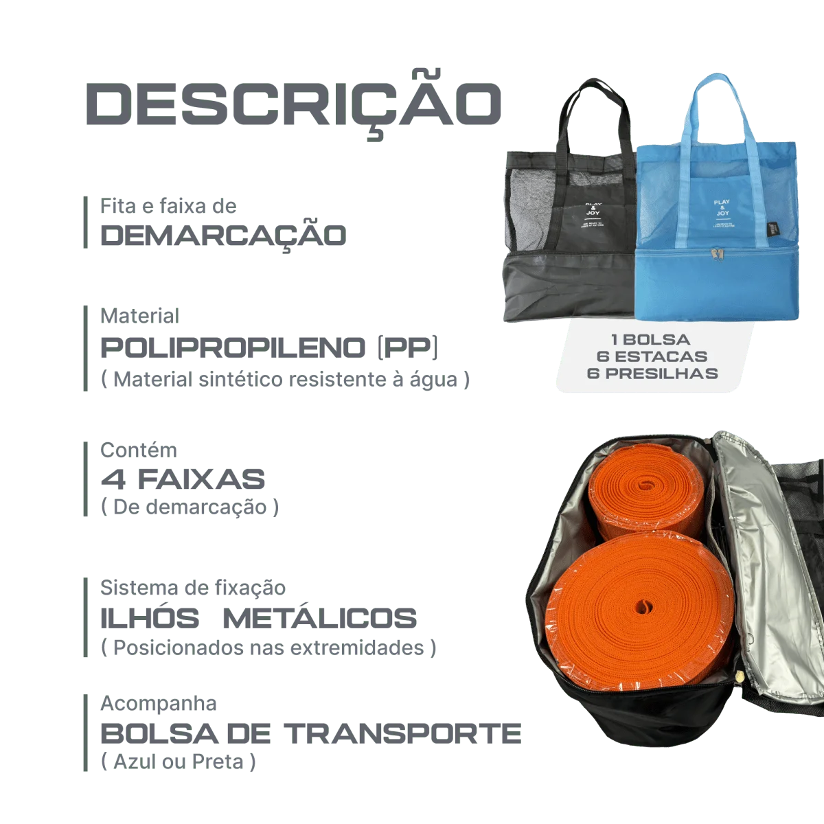 Fita e faixa de demarcação para volei de praia e beach tennis Velden - Laranja