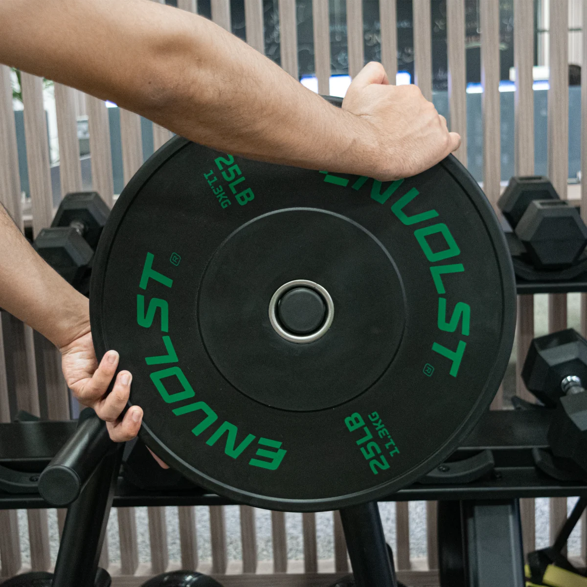 Anilha Olímpica Bumper para Crossfit e LPO 25Lb Envolst