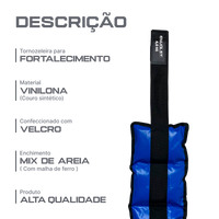 Tornozeleira caneleira em vinilona azul profissional 4kg Envolst - par