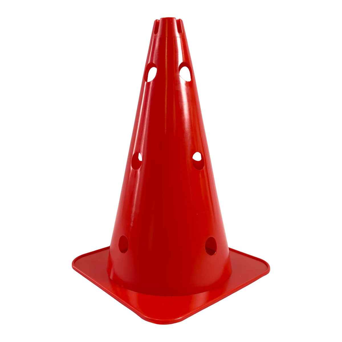 Cone de sinalização 38cm de plástico com furos premium reforçado Pista e Campo - Amarelo