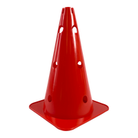 Cone de sinalização 38cm de plástico com furos premium reforçado Pista e Campo - Amarelo