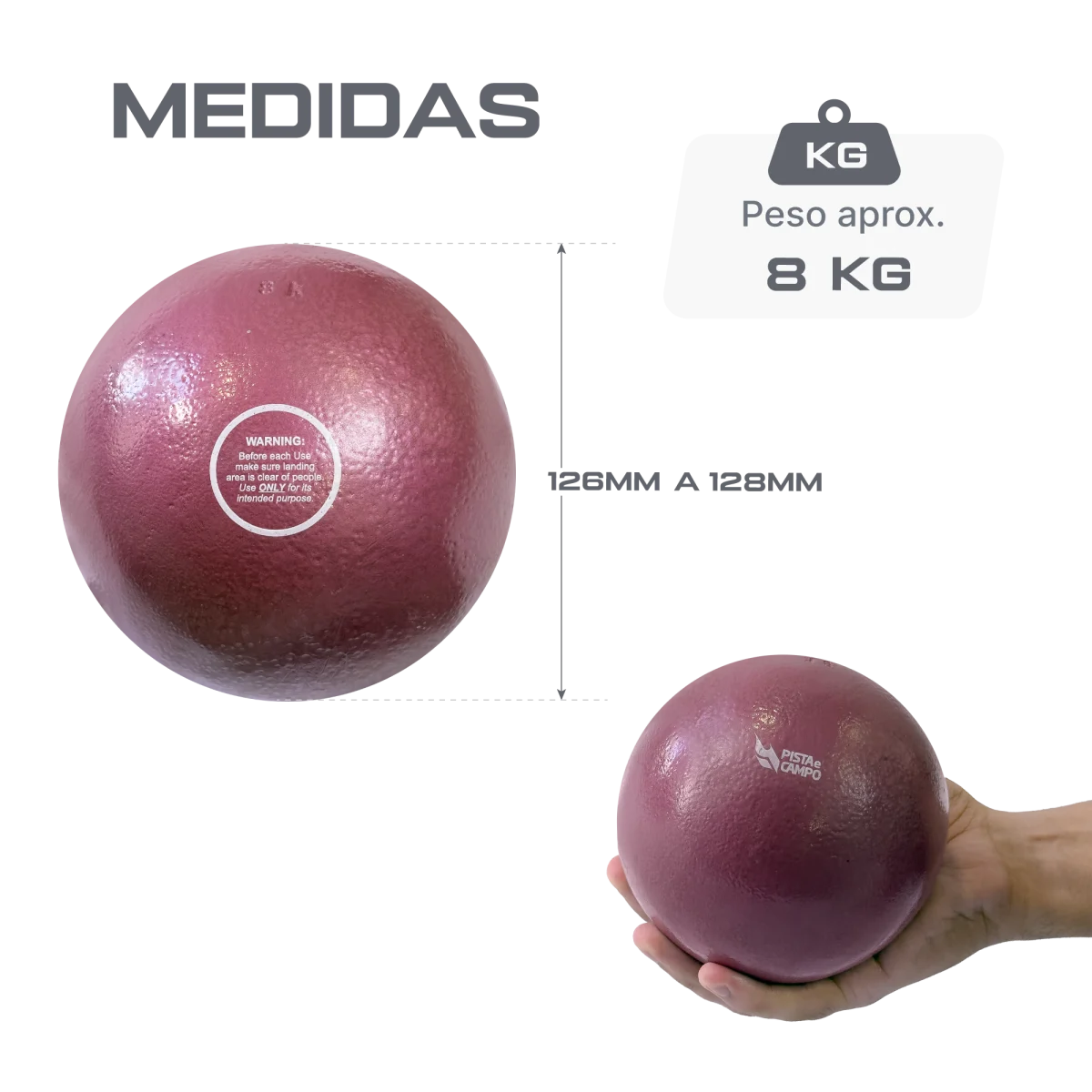 Peso de ferro 8kg Pista e Campo