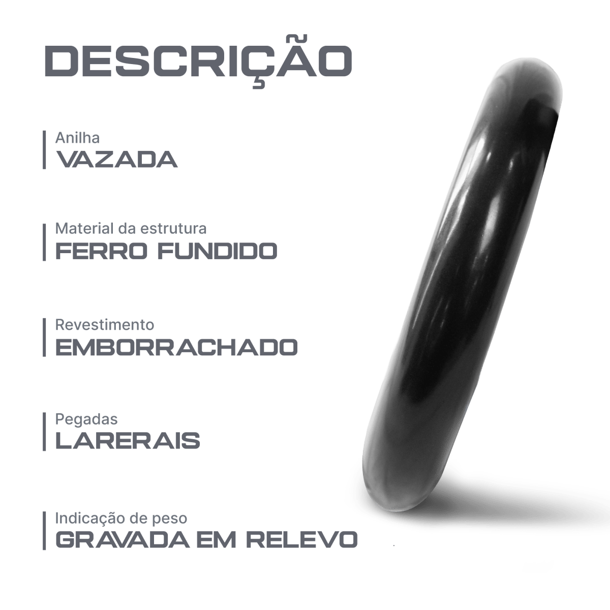 Anilha vazada revestida 15kg Pista e Campo