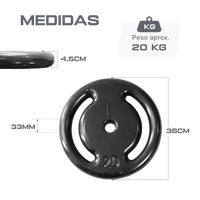 Anilha vazada revestida 20kg Pista e Campo