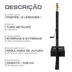 Par de postes móveis de tênis, badminton e voleibol Pista e Campo