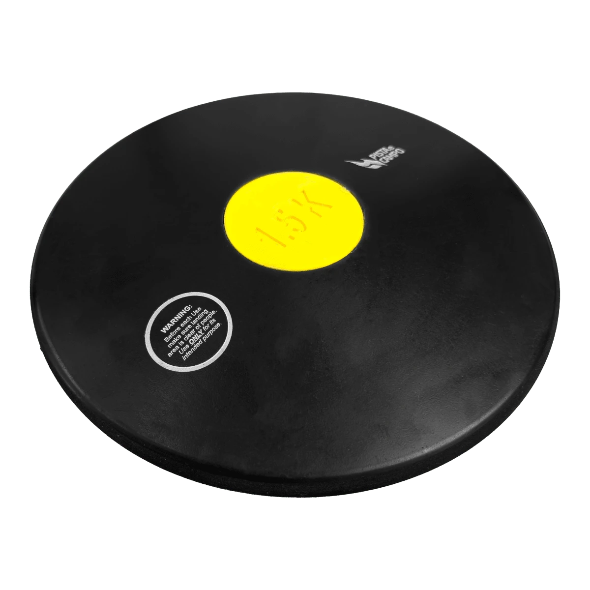 Disco de atletismo de borracha preto com centro colorido 1,50kg Pista e Campo