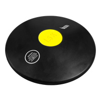 Disco de atletismo de borracha preto com centro colorido 1,50kg Pista e Campo