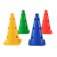 Cone de sinalização 38cm de plástico com furos premium reforçado Pista e Campo - Amarelo