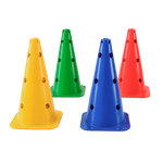 Cone de sinalização 38cm de plástico com furos premium reforçado Pista e Campo - Amarelo