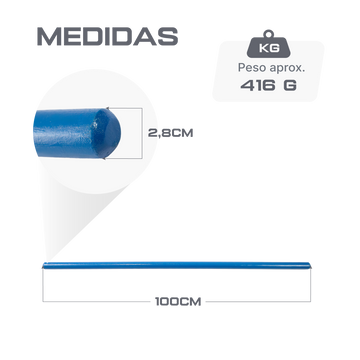 Bastão calistênico de madeira colorido 1m Pista e Campo