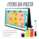 Prancheta tática magnética com caneta para treinamento de voleibol Pista e Campo - Modelo pasta preta