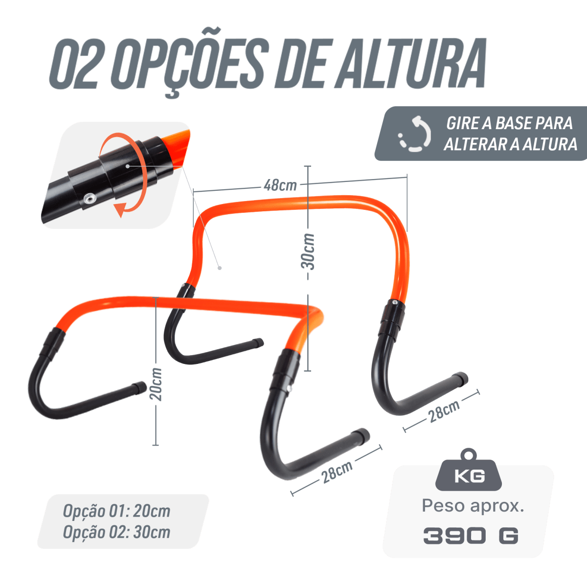 Barreirinha dobrável e ajustável 20-30cm Laranja e Preto