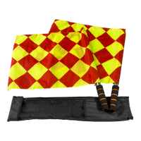 Bandeira xadrez de árbitro auxiliar de futebol com cabo metálico Velden - Par