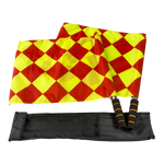 Bandeira xadrez de árbitro auxiliar de futebol com cabo metálico Velden - Par
