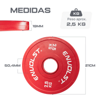 KIT Anilhas Olímpicas Fracionadas em Borracha Competição Envolst - 15Kg