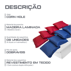 Jogo Cornhole com 1 buraco 8 saquinhos (par) NeoFun