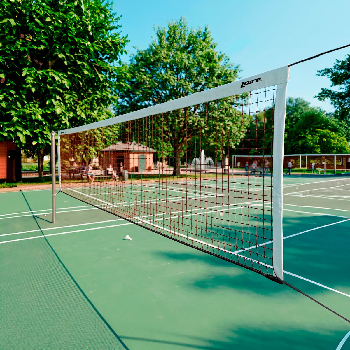 Rede oficial de badminton dimensões 6,10m (L) x 0,76m (A) PP premium Loire - com cabo de aço plastificado