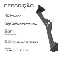 Puxador Anatômico Pegada 55cm Emborrachado Envolst