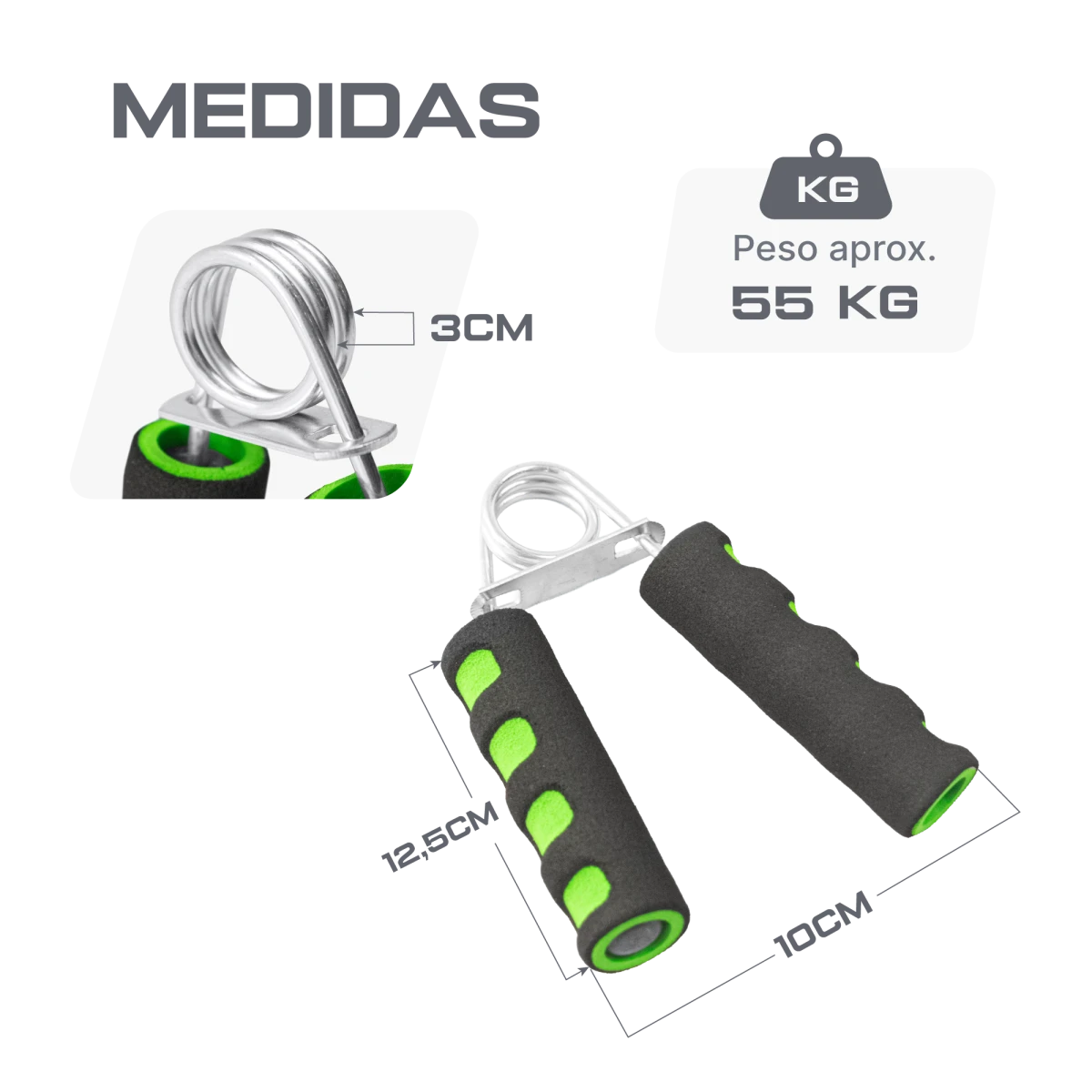 Hand Grip revestido de espuma Envolst - Preto