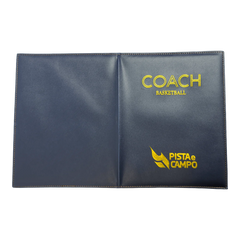 Prancheta tática magnética com caneta para treinamento de basquete Pista e Campo - Modelo pasta azul