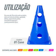 Cone Furado de sinalização de plástico 23cm Pista e Campo - Verde