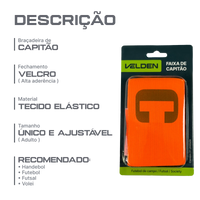 Bracelete braçadeira para capitão com velcro premium Velden - Amarelo