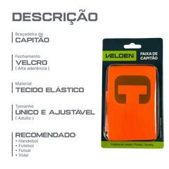 Bracelete braçadeira para capitão com velcro premium Velden - Amarelo