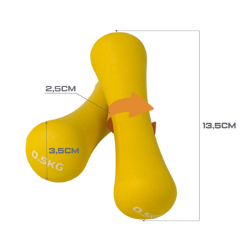 Kit com 6 Halteres Neoprene 0,5 1 e 1,5 kg com Suporte Envolst