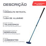 Taco de minigolfe retrátil 50 a 90cm em alumínio Neofun - Azul