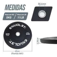 Anilha Olímpica Bumper para Crossfit e LPO 5Kg Envolst