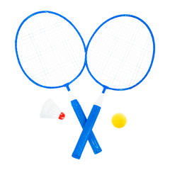 Kit de Badminton Infantil com 2 Raquetes, 1 Peteca e 1 Bola de Espuma Loire						