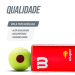 Bolinha/bola de tênis de campo estágio 3 (vermelha 75%) iniciantes Wilson US Open - tubo com 3 und