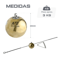Martelo de bronze 3kg 85mm avançado ATE Anand Certificado WA-IAAF - com cabo e empunhadura