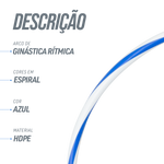 Arco de ginástica rítmica bambolê em espiral 90cm de diâmetro Gracios - Azul e Branco