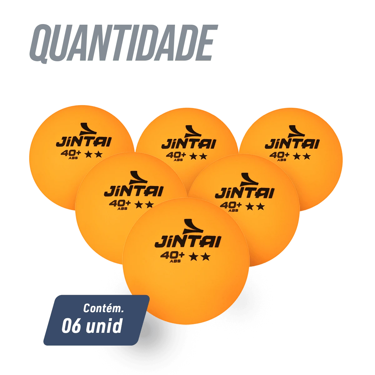 Bolinha de tênis de mesa 2 estrelas Jintai - cnj com 6 und