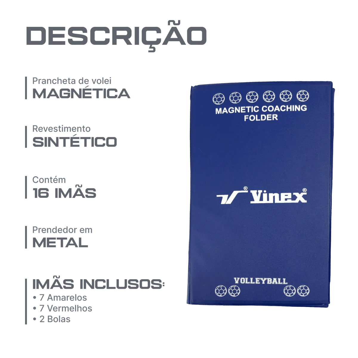 Prancheta magnética para treinador de handebol Vinex