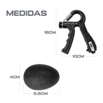 Kit para exercícios de fortalecimento de dedos, mãos e punho Envolst - Cor: Preto