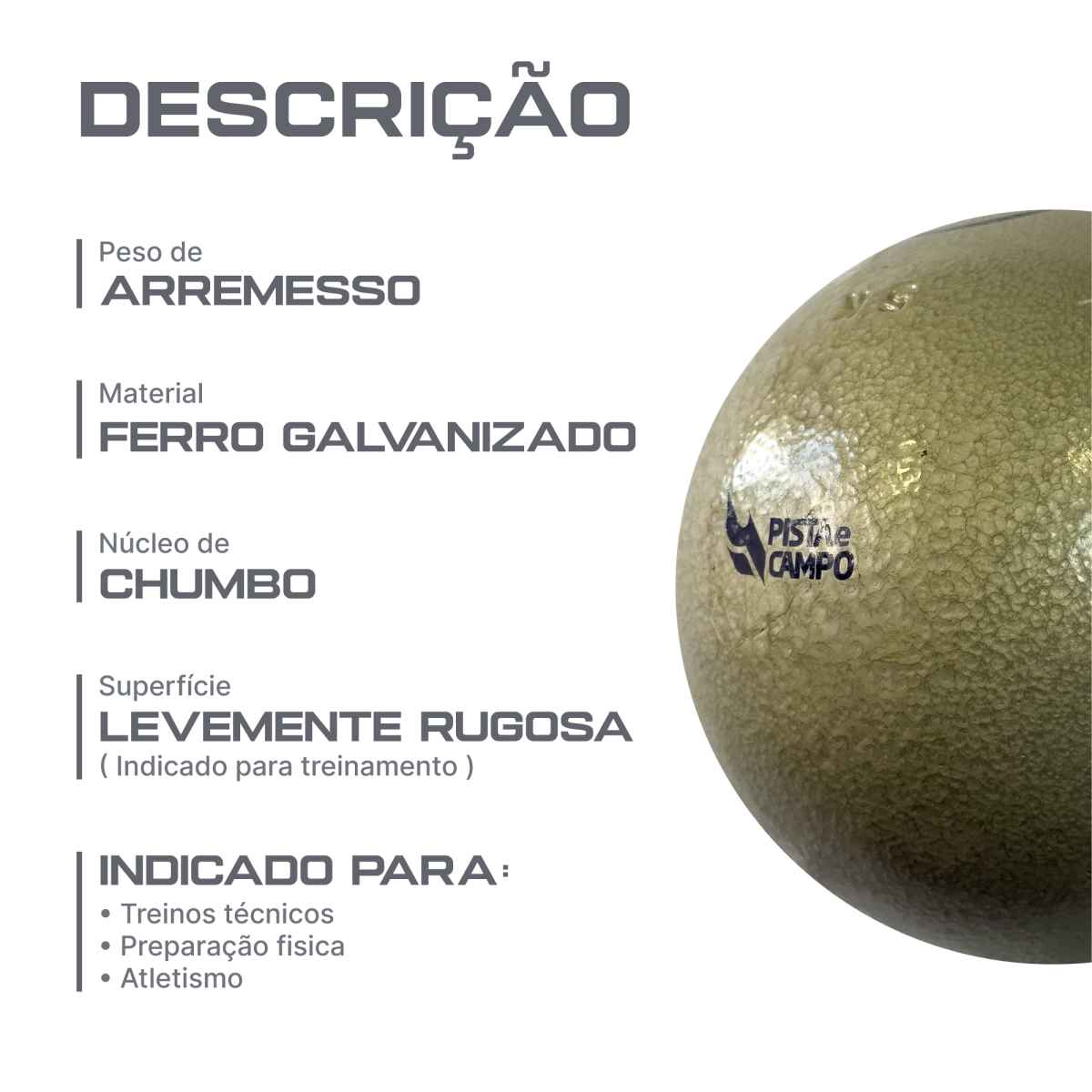 Peso de ferro 5kg Pista e Campo