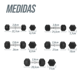 Kit Halteres Sextavados Emborrachados Pegada Cromada Envolst - Pares 1 a 5Kg