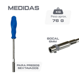 Chave canhão 6mm para pregos de sapatilha de atletismo com base hexagonal Rayco