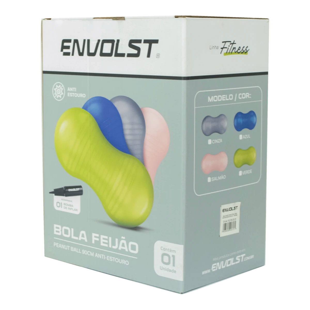 Bola Feijão Peanut Ball 90cm Anti-Estouro Envolst - Salmão