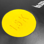 Disco de atletismo de borracha preto com centro colorido 1,50kg Pista e Campo