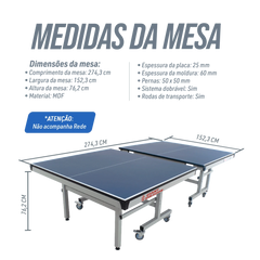 Mesa de tenis de mesa de aco e madeira certificada ITTF K2008