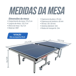 Mesa de tenis de mesa de aco e madeira certificada ITTF K2008