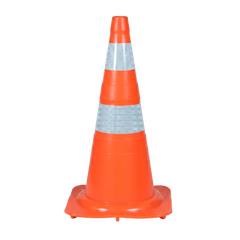 Cone de sinalização de trânsito flexível (emborrachado) refletivo 75cm NBR