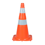 Cone de sinalização de trânsito flexível (emborrachado) refletivo 75cm NBR