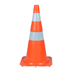 Cone de sinalização de trânsito flexível (emborrachado) refletivo 75cm NBR