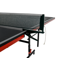 Mesa de tenis de mesa de aco e madeira preto com rede 6202-18MM